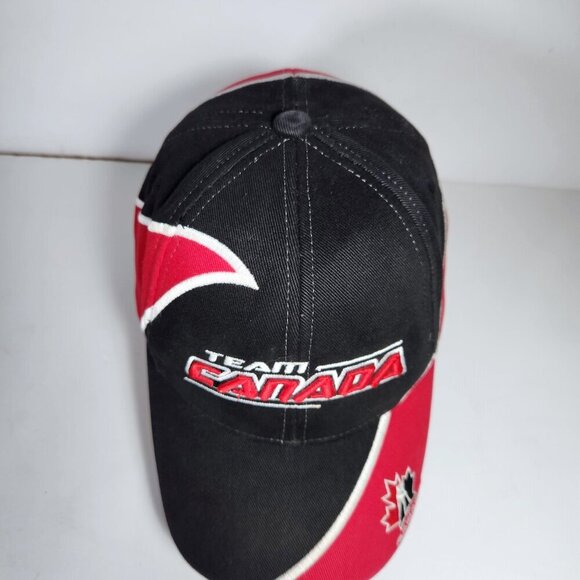 Puma Team Canada Hat Cap Youth Hook and Loop Shark Tooth Black Embroidered - Picture 5 of 10